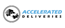 Accelerated Deliveries logo with a circular delivery truck icon