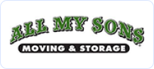 All My Sons Moving & Storage logo with bold green and black typography.