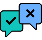 Chat bubbles icon representing Movegistics’ Chargeback Concierge service to help protect revenue and win disputes.
