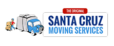 Santa Cruz Moving Services logo with a vintage moving truck illustration