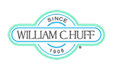 William C Huff logo with vintage badge styling and teal outline reading "Since 1908".