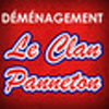 Logo of Déménagement Le Clan Panneton — a red background with white and blue script text, representing a professional moving company likely based in Quebec.