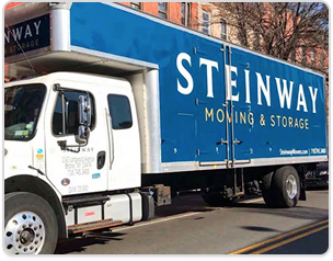 Steinway Moving & Storage truck on a city street
